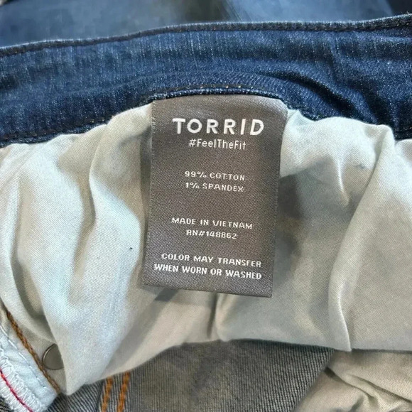 NWT Torrid 5 Inch Vintage Stretch High Rise Jean Shorts Button Fly Dark Wash 26 - Picture 6 of 7